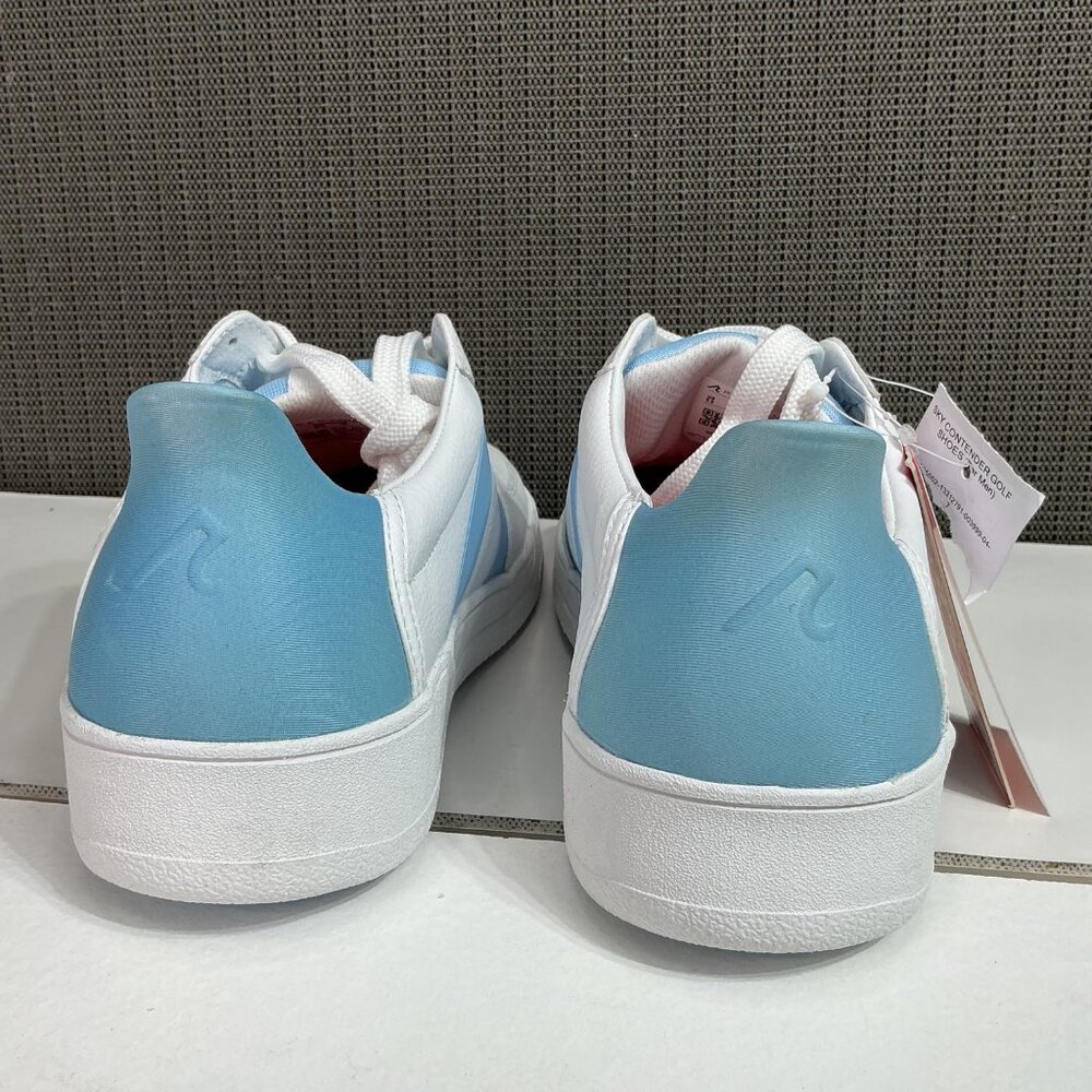 Redvanly Women's Size 9.5 White & Blue Vegan Leather Sneakers - Picture 3 of 7